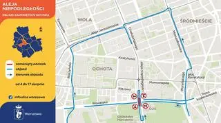 Objazdy alei Niepodległości