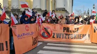 Protest kupców przed ratuszem