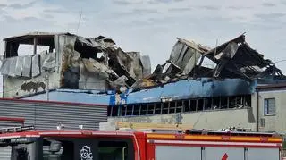 Spalona hala w Mińsku Mazowieckim
