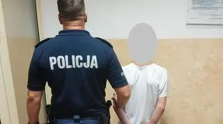 Na widok policjantów wskoczył do stawu