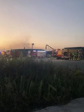 Pożar na terenie biogazowni w miejscowości Grochów