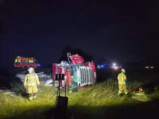 Zderzenie trzech ciężarówek na DK60