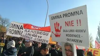 Protest przeciwko budowie linii 400kV