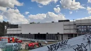 Pożar na terenie budowy basenu w Otwocku
