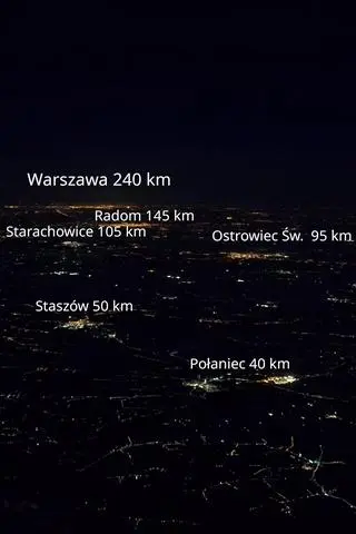 Warszawa widziana z samolotu nad Tarnowem 