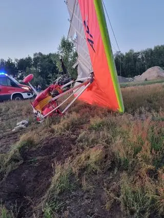 Wypadek pilota motolotni pod Żyrardowem