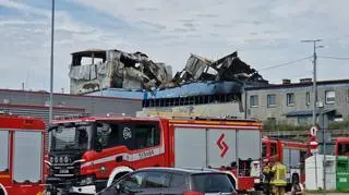 Spalona hala w Mińsku Mazowieckim