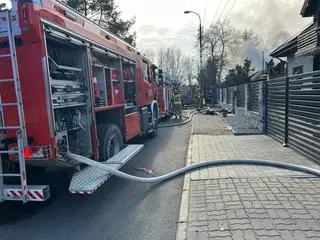 Pożar domu na Targówku