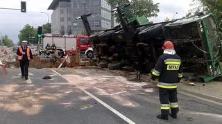 Wypadek dźwigu na Powązkowskiej / fot. Lech Marcinczak. tvnwarszawa.pl