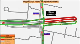 Zmiana organizacji ruchu na węźle Puławska