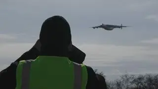 Lądowanie samolotu An-225 na Okęciu