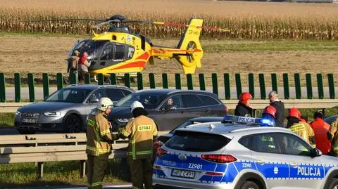 Zderzenie na S8: na trasie lądował śmigłowiec LPR
