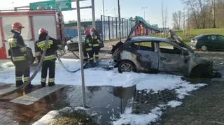 Pożar samochodu na Woli