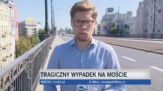 Reporter TVN24 o niebezpiecznych miejscach na moście