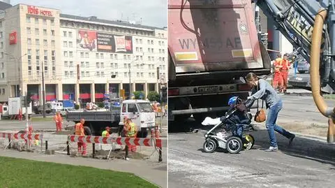 Barierki nie pomogły. Piesi wchodzą na budowę, drogowcy wzywają policję