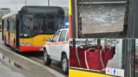 Wypadek autobusu i lawety. Rozbite szkło raniło pasażerkę