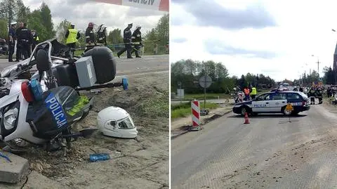 Wjechał w policyjne motocykle