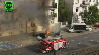 Pożar samochodu w alei Niepodległości 