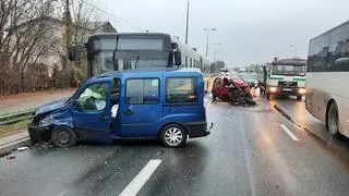 Kolizja czterech pojazdów na Radzymińskiej