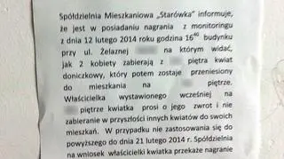 Ogłoszenie na klatce