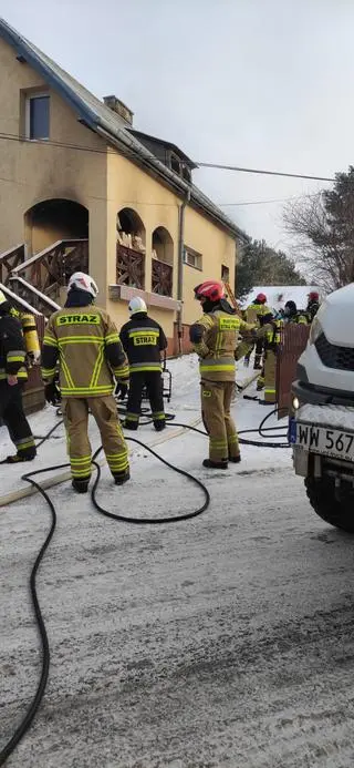 Pożar domu w Prażmowie