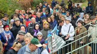 Protest przy kładce