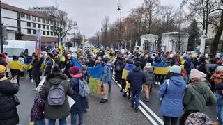 Manifestacja przed Ambasadą Rosji