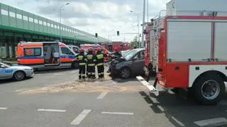 Zderzenie pod Trasą Mostu Północnego