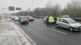 Kolizja dwóch aut na Wisłostradzie