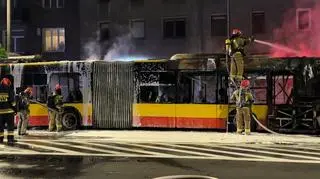 Pożar autobusu na Globusowej