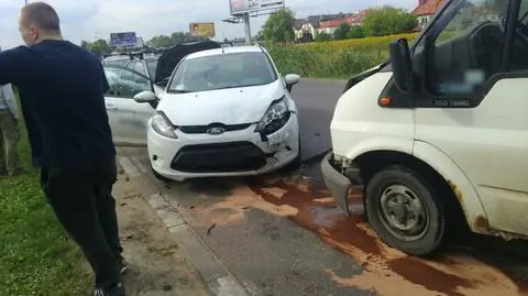 Czołowe zderzenie na Płaskowickiej
