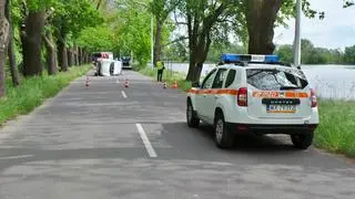 Potrącenie rowerzystki w Falentach