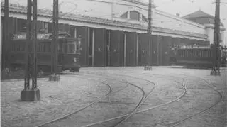 Zajezdnia tramwajowa przy Kawęczyńskiej w 1937 roku