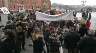 Protest na placu Zamkowym