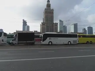 Protest branży autokarowej w Warszawie