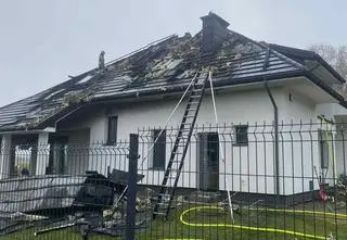 Pożar domu jednorodzinnego 