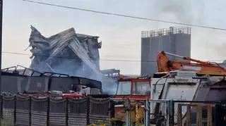Spalona hala w Mińsku Mazowieckim