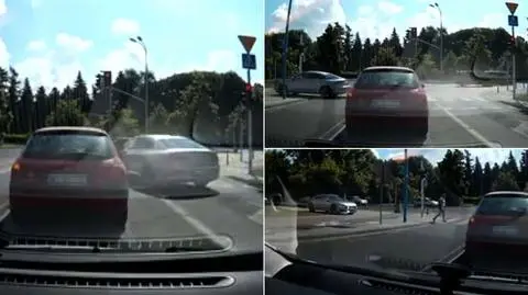 Manewry parkingowe. Na czerwonym, po przejściu i ścieżce rowerowej