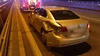 Zderzenie trzech aut na S8