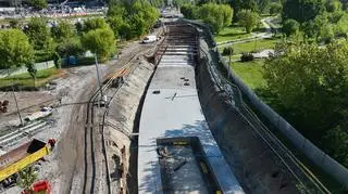 Prace w rejonie skrzyżowania Grójeckiej i Bitwy Warszawskiej 1920 r.