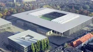 Wizualizacja stadionu Polonii Warszawa z przesuwanym dachem