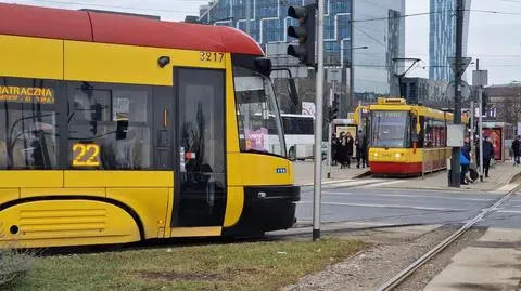 Tramwajowe korki na placu Zawiszy