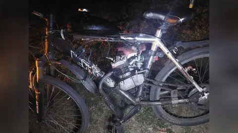 13-latek jechał na rowerze z silnikiem spalinowym