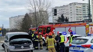 Zderzenie dwóch aut na Mokotowie