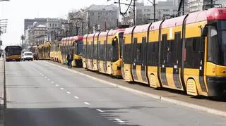 Tramwajowy korek w Alejach Jerozolimskich