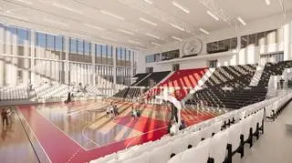 Wizualizacja hali do koszykówki przy Konwiktorskiej 