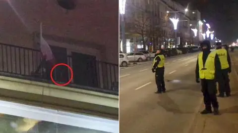 Worki z wodą podczas marszu KOD. "Jeden prawie uderzył policjanta"
