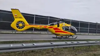 Wypadek na autostradzie A2 w gminie Baranów