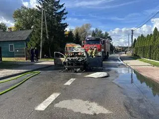 Pożar samochodu w miejscowości Truskaw