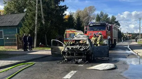 Pożar samochodu w miejscowości Truskaw